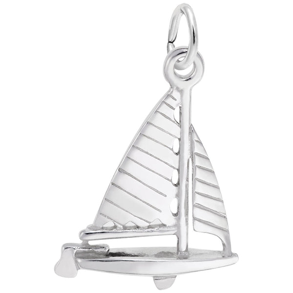 Rembrandt Charms Sailboat Charm Pendant Available in Gold or Sterling Silver