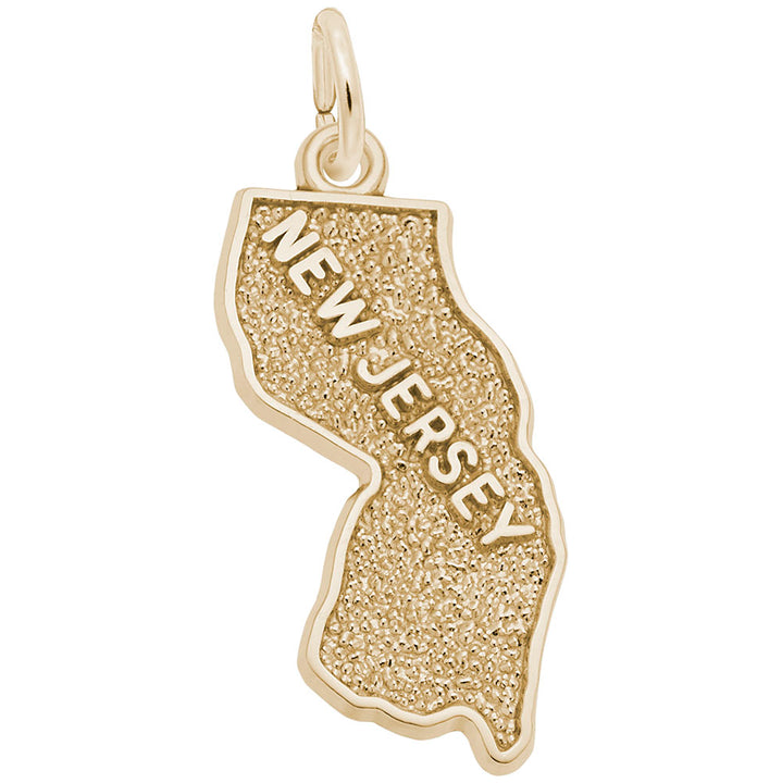 Rembrandt Charms Gold Plated Sterling Silver New Jersey Charm Pendant