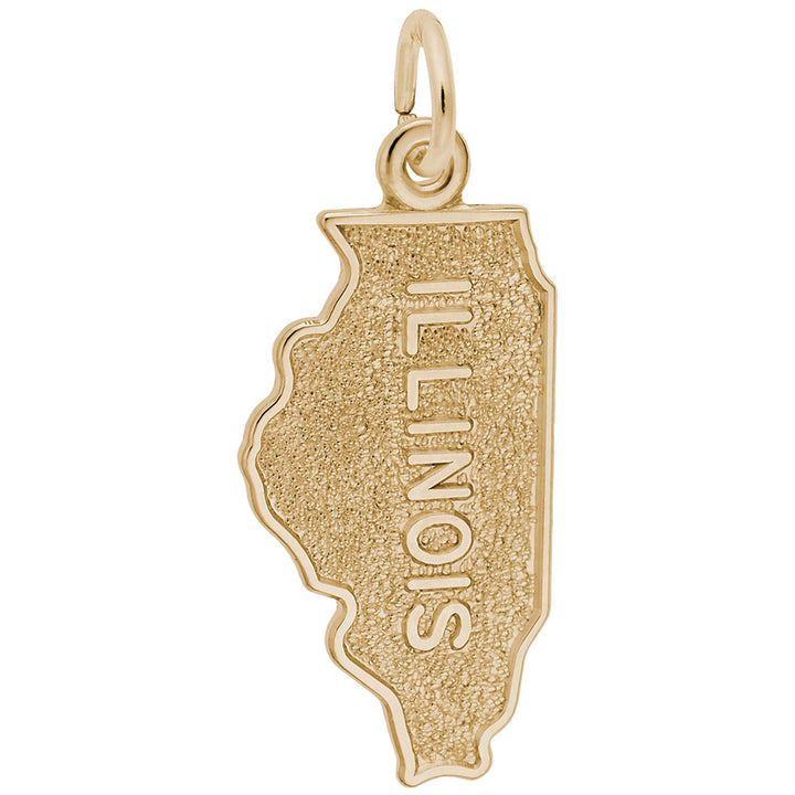 Rembrandt Charms Gold Plated Sterling Silver Illinois Charm Pendant