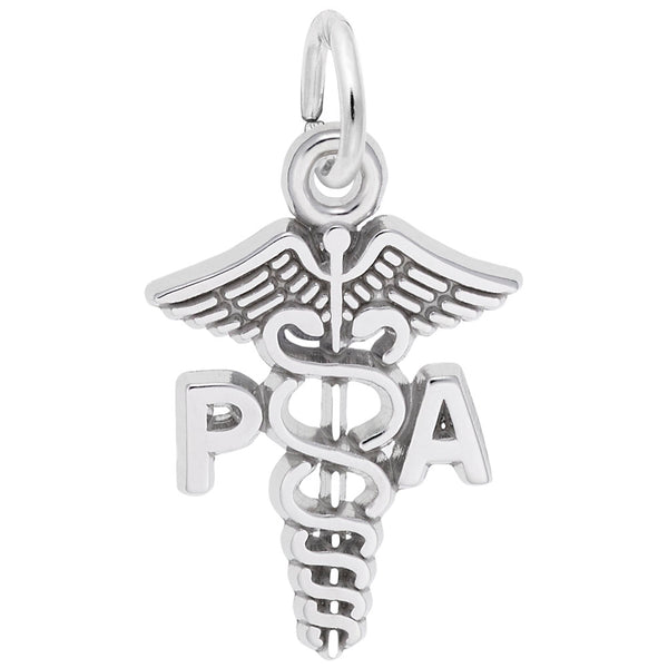 Rembrandt Charms Pa Caduceus Charm Pendant Available in Gold or Sterling Silver
