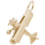 Rembrandt Charms Gold Plated Sterling Silver Biplane Charm Pendant