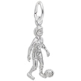 Rembrandt Charms Female Soccer Charm Pendant Available in Gold or Sterling Silver