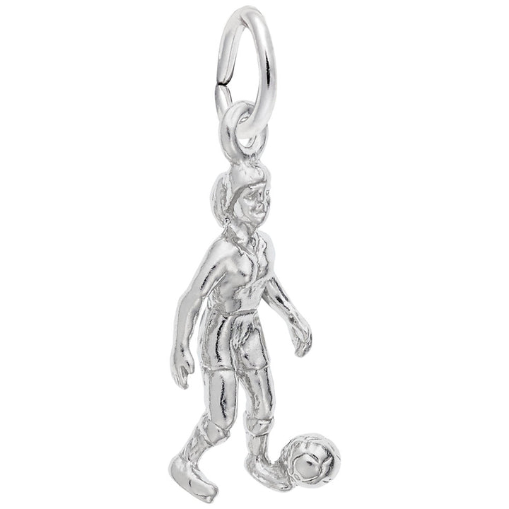 Rembrandt Charms 925 Sterling Silver Female Soccer Charm Pendant