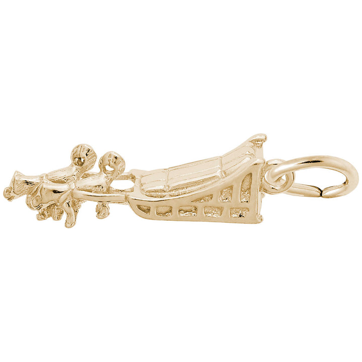 Rembrandt Charms Gold Plated Sterling Silver Dog Sled Charm Pendant