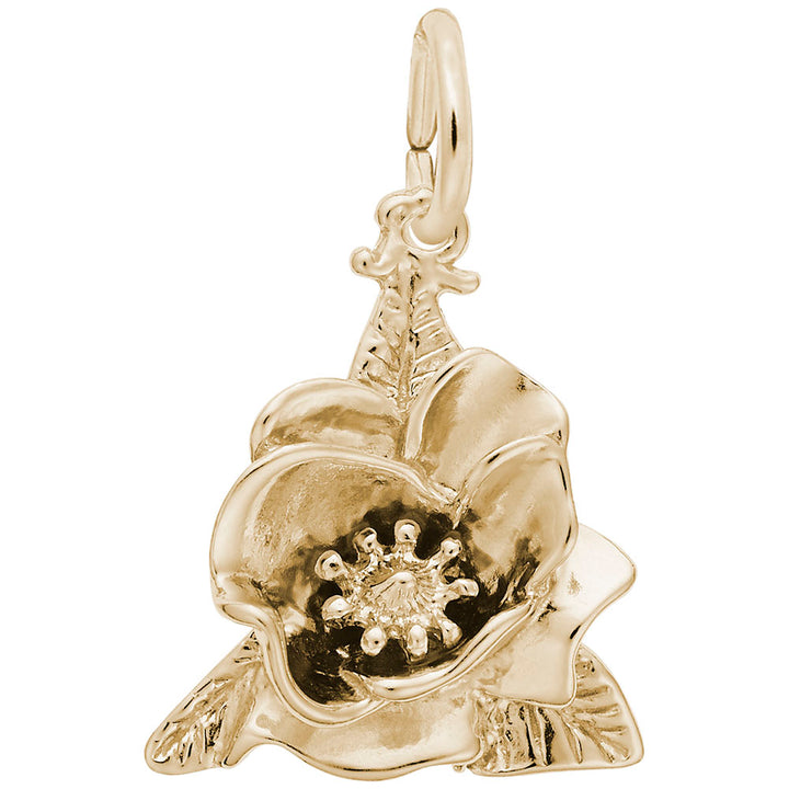 Rembrandt Charms Gold Plated Sterling Silver Magnolia Charm Pendant