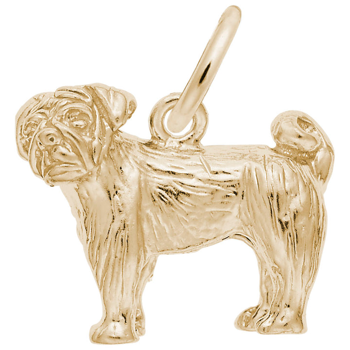Rembrandt Charms Gold Plated Sterling Silver Pug Charm Pendant