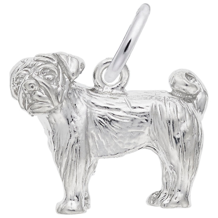 Rembrandt Charms Pug Charm Pendant Available in Gold or Sterling Silver