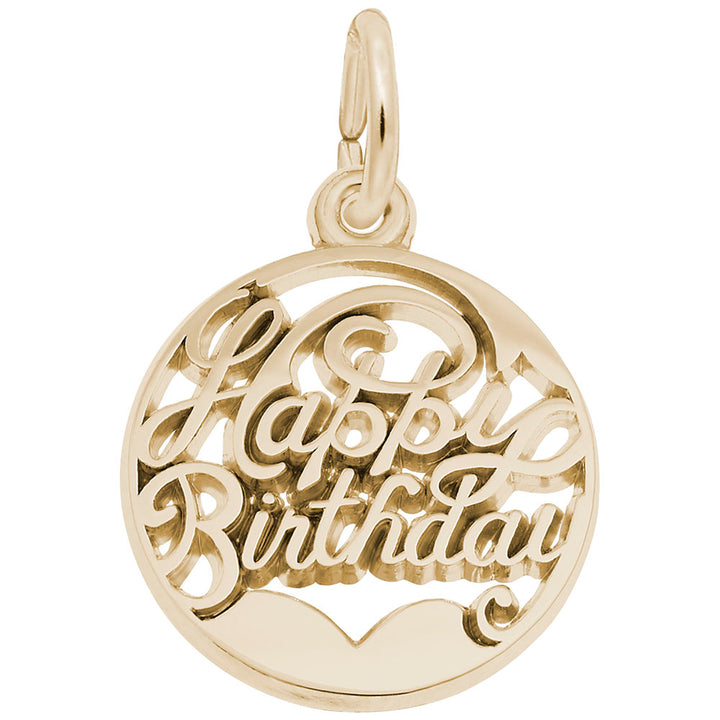 Rembrandt Charms Gold Plated Sterling Silver Happy Birthday Charm Pendant
