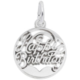 Rembrandt Charms 925 Sterling Silver Happy Birthday Charm Pendant