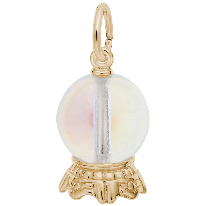 Rembrandt Charms Gold Plated Sterling Silver Crystal Ball Charm Pendant