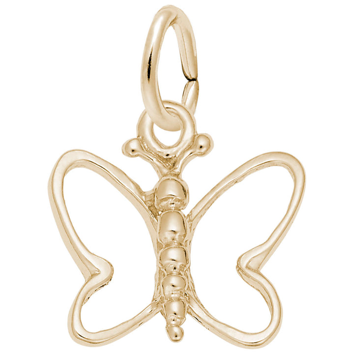 Rembrandt Charms Gold Plated Sterling Silver Butterfly Charm Pendant