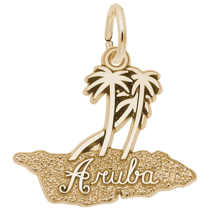 Rembrandt Charms Gold Plated Sterling Silver Aruba Charm Pendant
