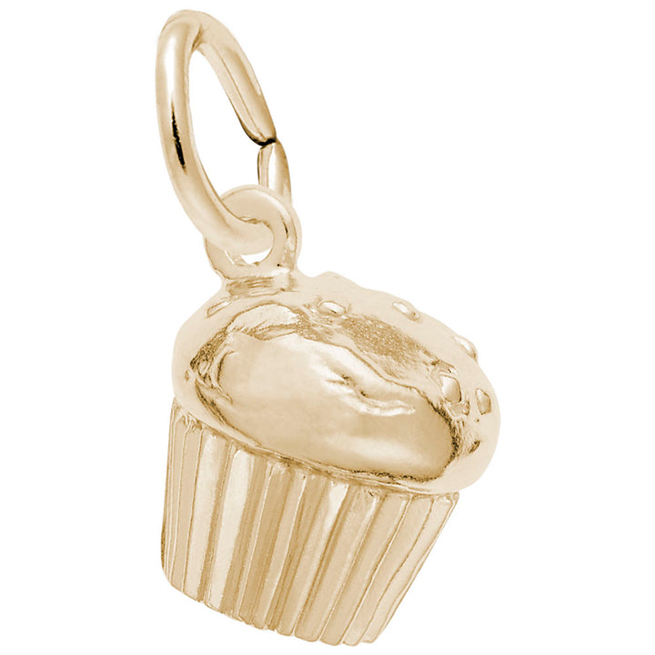 Rembrandt Charms Gold Plated Sterling Silver Muffin Charm Pendant
