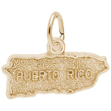 Rembrandt Charms Gold Plated Sterling Silver Puerto Rico Map Charm Pendant