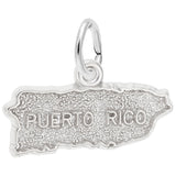 Rembrandt Charms Puerto Rico Map Charm Pendant Available in Gold or Sterling Silver