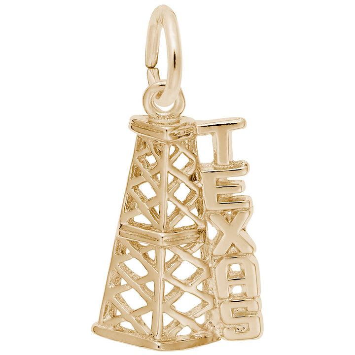 Rembrandt Charms 14K Yellow Gold Texas Oil Rig Charm Pendant