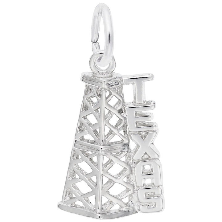 Rembrandt Charms Texas Oil Rig Charm Pendant Available in Gold or Sterling Silver