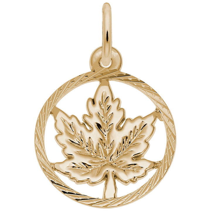 Rembrandt Charms Gold Plated Sterling Silver Maple Leaf Charm Pendant