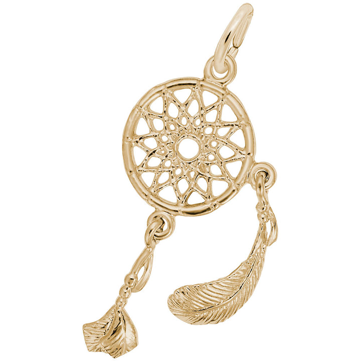 Rembrandt Charms Gold Plated Sterling Silver Dream Catcher Charm Pendant