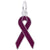 Rembrandt Charms Purple Ribbon Charm Pendant Available in Gold or Sterling Silver