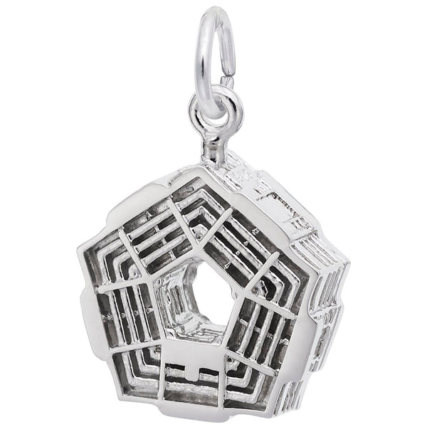 Rembrandt Charms Pentagon Charm Pendant Available in Gold or Sterling Silver