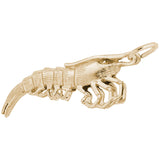 Rembrandt Charms Gold Plated Sterling Silver Shrimp Charm Pendant
