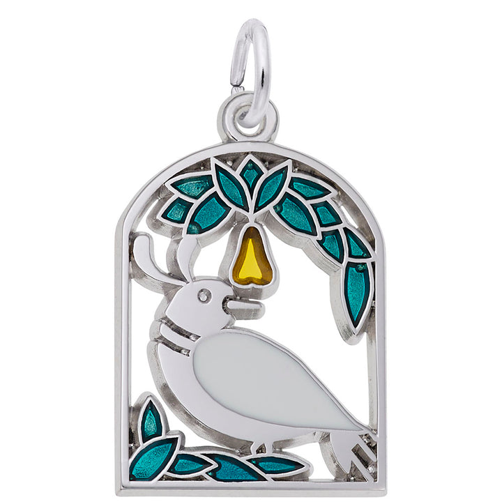 Rembrandt Charms 01 Partridge In A Pear Tree Charm Pendant Available in Gold or Sterling Silver