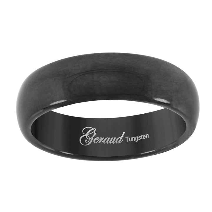 Tungsten Black Dome Wedding Anniversary Mens Comfort-fit 4mm Size-12 Wedding Anniversary Band Ring