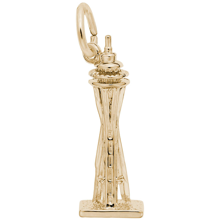 Rembrandt Charms Gold Plated Sterling Silver Seattle Space Needle Charm Pendant