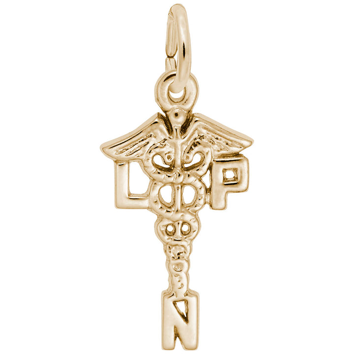 Rembrandt Charms Gold Plated Sterling Silver Licensed Practical Nurse Charm Pendant