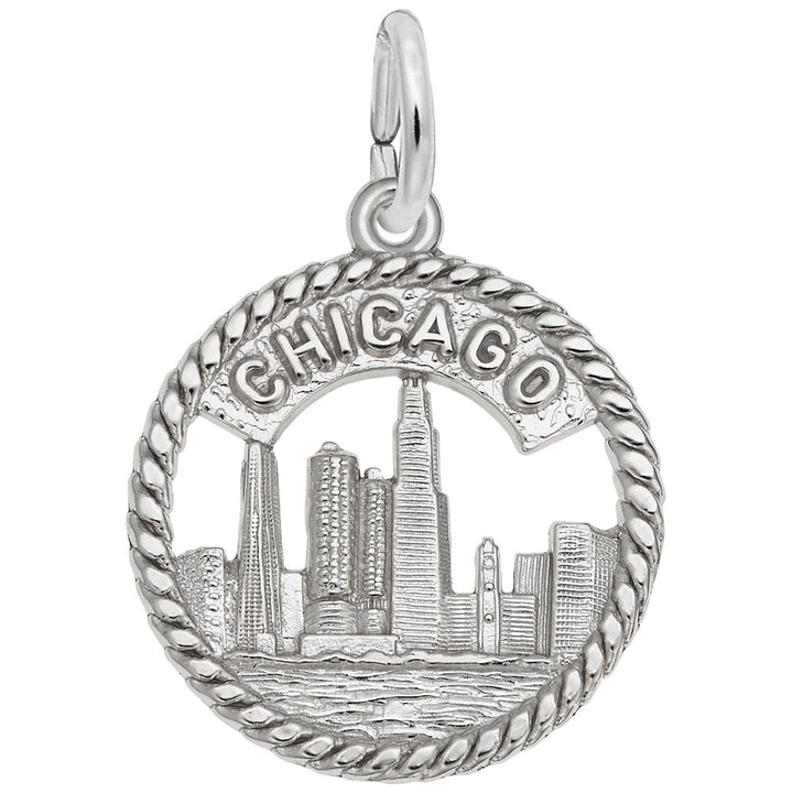 Rembrandt Charms 925 Sterling Silver Chicago Skyline Charm Pendant
