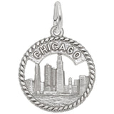 Rembrandt Charms Chicago Skyline Charm Pendant Available in Gold or Sterling Silver