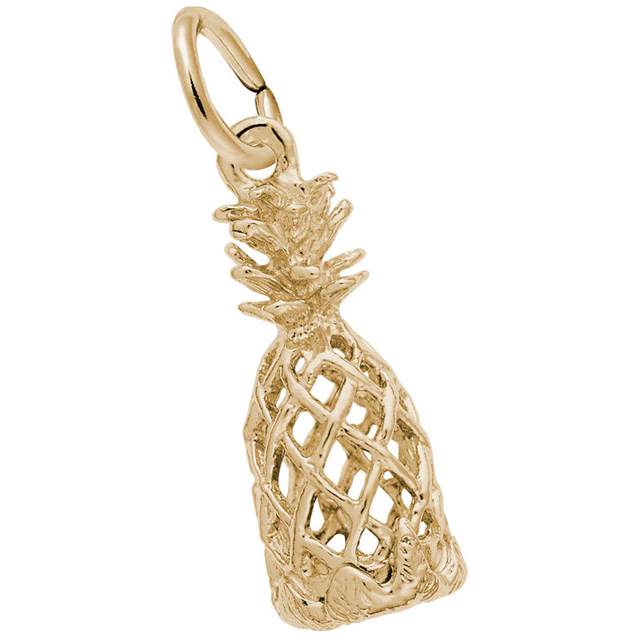 Rembrandt Charms Gold Plated Sterling Silver Pineapple Charm Pendant