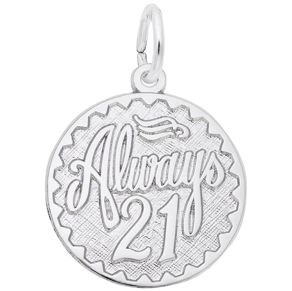 Rembrandt Charms Always 21 Charm Pendant Available in Gold or Sterling Silver