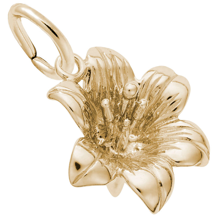 Rembrandt Charms 10K Yellow Gold Lily Charm Pendant