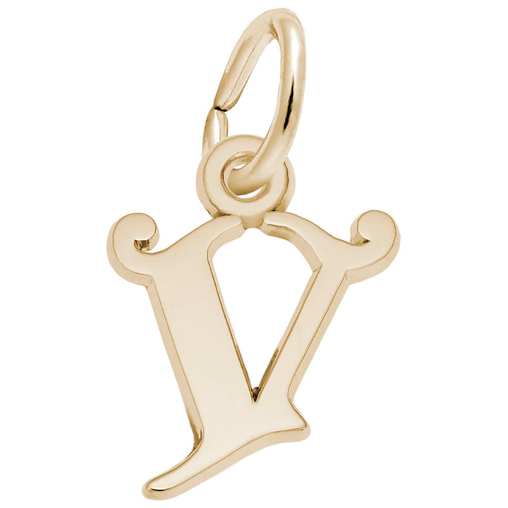 Rembrandt Charms Gold Plated Sterling Silver Init-V Charm Pendant