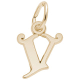 Rembrandt Charms 10K Yellow Gold Init-V Charm Pendant
