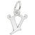 Rembrandt Charms Init-V Charm Pendant Available in Gold or Sterling Silver