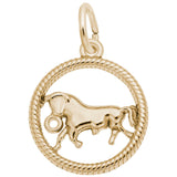 Rembrandt Charms Gold Plated Sterling Silver Taurus Charm Pendant
