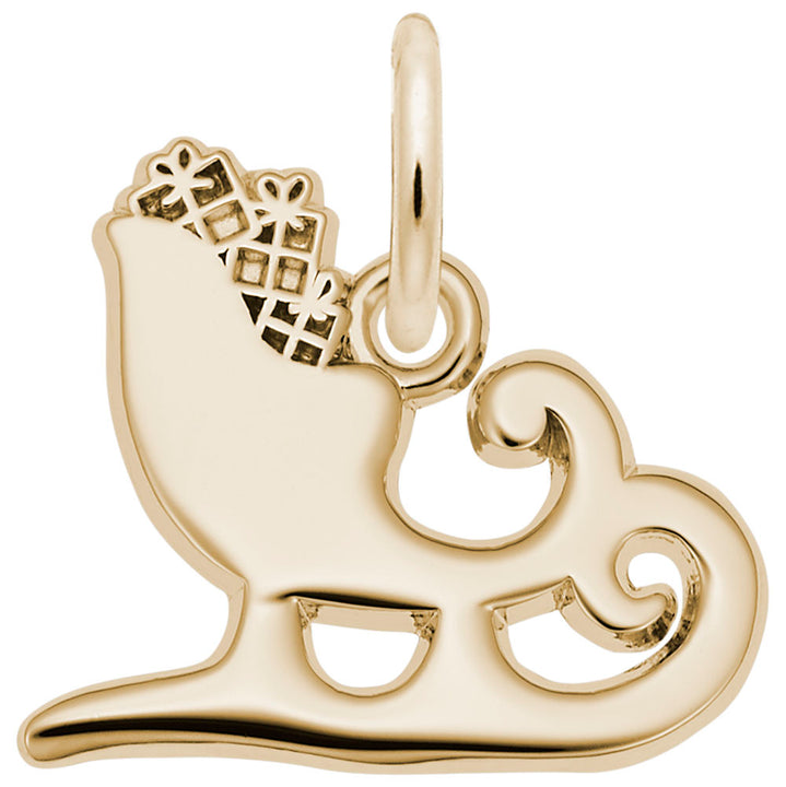 Rembrandt Charms Gold Plated Sterling Silver Sleigh Charm Pendant