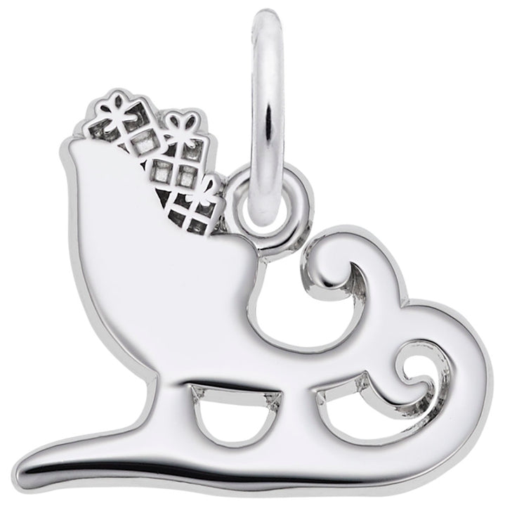 Rembrandt Charms Sleigh Charm Pendant Available in Gold or Sterling Silver