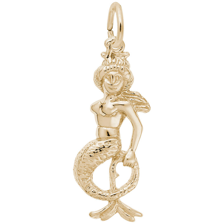 Rembrandt Charms Gold Plated Sterling Silver Mermaid Charm Pendant