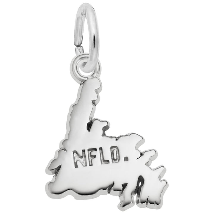 Rembrandt Charms Newfoundland Map Charm Pendant Available in Gold or Sterling Silver
