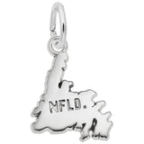 Rembrandt Charms 925 Sterling Silver Newfoundland Map Charm Pendant