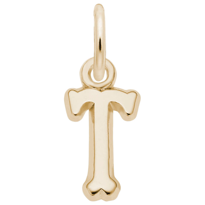Rembrandt Charms Gold Plated Sterling Silver Init-T Charm Pendant