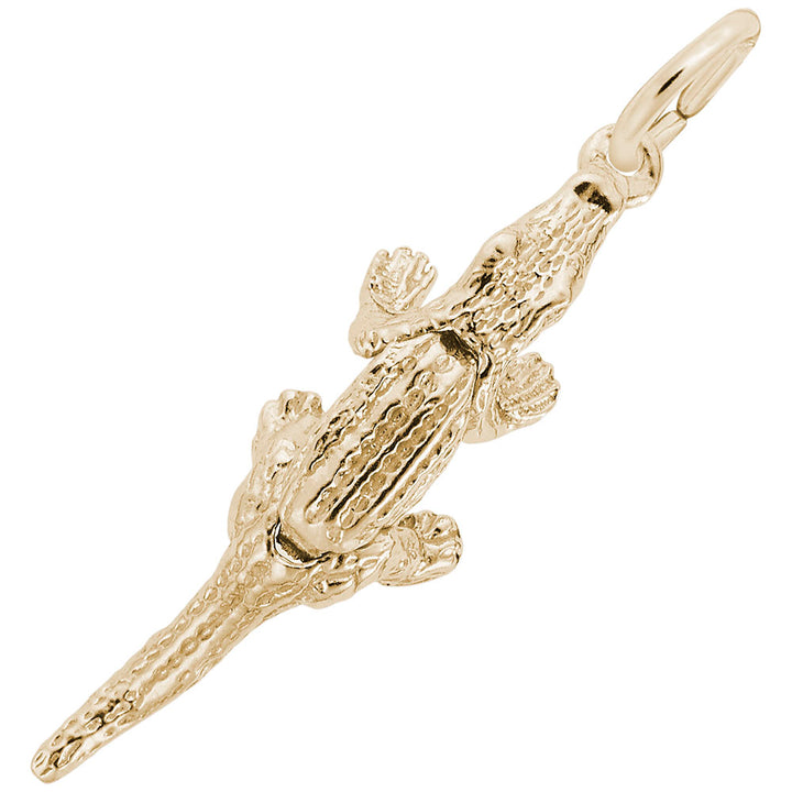 Rembrandt Charms Gold Plated Sterling Silver Alligator Charm Pendant