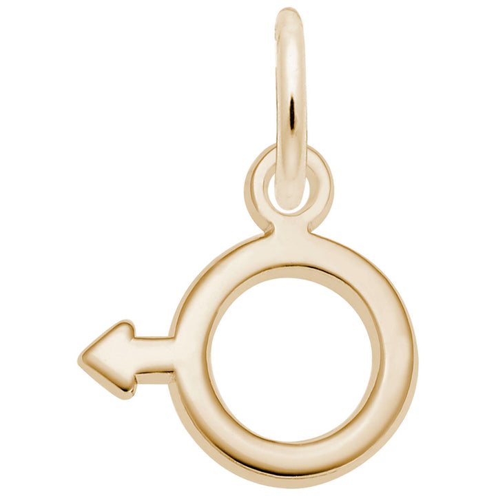 Rembrandt Charms Gold Plated Sterling Silver Male Symbol Charm Pendant