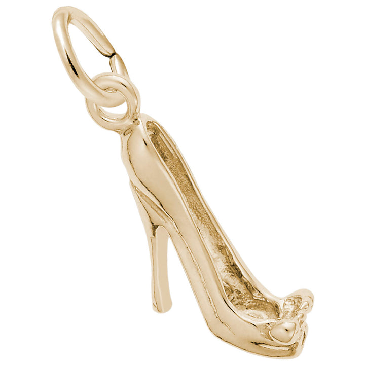 Rembrandt Charms Gold Plated Sterling Silver High Heel Shoe Charm Pendant