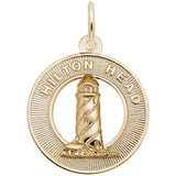 Rembrandt Charms Gold Plated Sterling Silver Hilton Head, Sc Lighthouse Charm Pendant