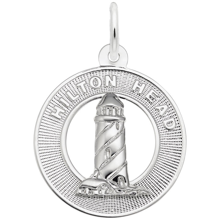 Rembrandt Charms Hilton Head, Sc Lighthouse Charm Pendant Available in Gold or Sterling Silver